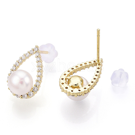 Natural Pearl Stud Earrings PEAR-N020-06N-1