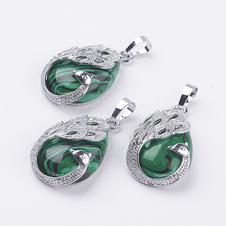 Synthetic Malachite Pendants G-E442-04B-1