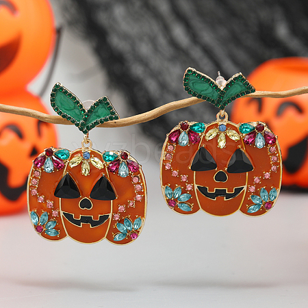 Sparkling Halloween Skull Dangle Stud Earrings for Trendy Women's Fashion Statement HO3232-1