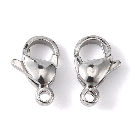 Tarnish Resistant 304 Stainless Steel Lobster Claw Clasps X-STAS-M262-01-13mm-1