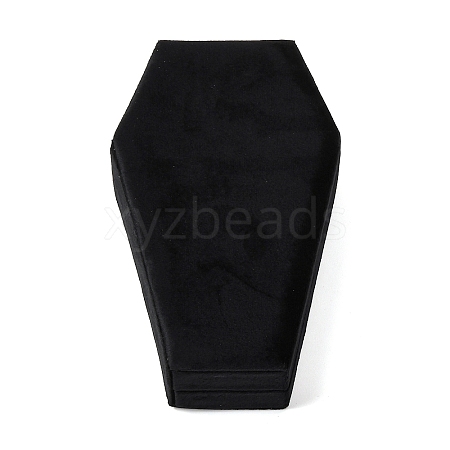 Coffin Shaped Velvet Jewelry Storage Boxes DARK-PW0001-116C-1