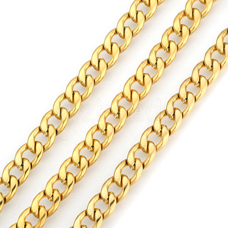 304 Stainless Steel Cuban Link Chains CHS-E013-17C-G-1