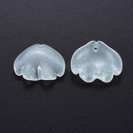 Transparent Baking Painted Imitation Jade Glass Pendants DGLA-Q025-001B-1