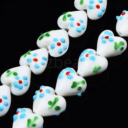 Handmade Bumpy Lampwork Beads Strands LAMP-N029-011F-1