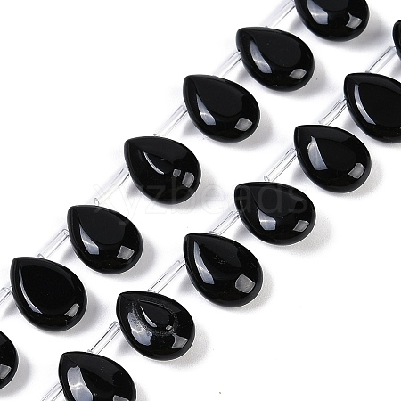 Natural Black Onyx(Dyed & Heated) Beads Strands G-B125-G01-01-1