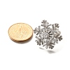 Snowflake Rotatable Open Cuff Rings for Women RJEW-B111-01P-5