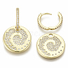 Brass Micro Pave Cubic Zirconia Dangle Huggie Hoop Earrings EJEW-S201-217G-NF-3