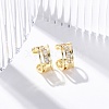 Rack Plating Brass Micro Pave Clear Cubic Zirconia Cuff Earrings EJEW-H147-07G-1