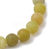 3Pcs Frosted Natural TaiWan Jade Round Beaded Stretch Bracelets for Women Men BJEW-JB11478-5