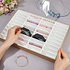 40 Girds Wood Covered with Velvet Bangle Organizer Display Trays BDIS-WH0003-32B-3