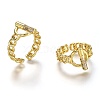 Brass Micro Pave Clear Cubic Zirconia Cuff Rings RJEW-C100-10G-2