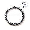 SUNNYCLUE Non-magnetic Synthetic Hematite Round Beads Stretch Bracelets BJEW-PH0001-8mm-22-2