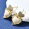 Heart Brass Enamel Stud Earrings EJEW-Z086-17G-01-2