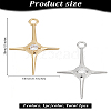 2Pcs 2 Colors 14K Brass Micro Pave Cubic Zirconia Pendants KK-LP0001-97-2