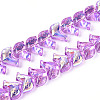 Baking Paint Electroplate Transparent Glass Beads Strands EGLA-N017-06-B03-1