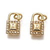 Brass Micro Pave Clear Cubic Zirconia Charms ZIRC-B001-13G-1