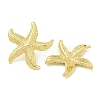 Starfish Brass Stud Earrings EJEW-Q390-08G-2