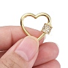 Brass Micro Pave Clear Cubic Zirconia Screw Carabiner Lock Charms ZIRC-E164-07G-4