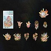 20Pcs 10 Styles Flower Laser PET Waterproof Decorative Stickers PW-WG62062-08-1