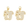 Brass Micro Pave Cubic Zirconia Pendants KK-C162-086C-G-1