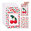 Rectangle Plastic Cherry Printed Gift Storage Bags with Hole Handles ABAG-WH0032-101-6