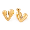 Ion Plating(IP) Heart 304 Stainless Steel Stud Earrings for Women EJEW-L272-033G-04-2