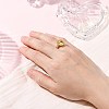 Round Brass Micro Pave Clear Cubic Zirconia Adjustable Ring Settings KK-D378-35G-5