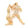 Golden Zinc Alloy with Rhinestone Brooches JEWB-B018-03G-12-1