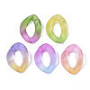 Spray Painted Two Tone Transparent Acrylic Linking Rings OACR-S036-001A-N-2