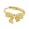 Bowknot Brass Adjustable Rings for Women RJEW-M016-09G-3