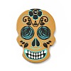 Non-Tarnish Printed 201 Stainless Steel Sugar Skull Pendants STAS-E174-01P-08-1