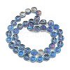 Half Plated Electroplate Glass Transparent Beads Strands EGLA-G037-10A-HP05-2