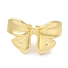 Bowknot Brass Open Cuff Rings for Women RJEW-C098-12G-2