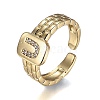 Brass Micro Pave Clear Cubic Zirconia Cuff Rings RJEW-H538-02G-U-3