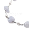 Natural White Jade Nuggets Link Chain Necklaces NJEW-H041-06P-01-2