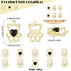 10Pcs Alloy with Rhinestone Pendants ALRI-FS0001-07-4