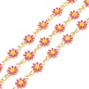 Brass Daisy Flower & Oval Link Chains CHC-I035-13G-09-1