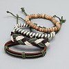 4Pcs PU Leather Cord Braided Bracelets for Women Men WGF3AFD-01-5