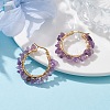 Natural Amethyst Hoop Earring EJEW-JE05709-05-2