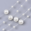 ABS Plastic Imitation Pearl Beaded Trim Garland Strand SACR-T354-01G-1