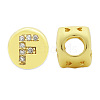 Brass Micro Pave Clear Cubic Zirconia Beads KK-T030-LA843-FX3-2