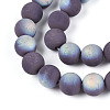 Frosted Opaque Glass Beads Strands GLAA-T032-P10mm-MBB15-3