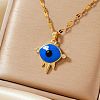 Evil Eye Brass Enamel Pendant Necklaces SA4334-1-2