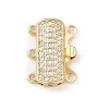 Brass Micro Pave Clear Cubic Zirconia Box Clasps KK-L255-02G-03-1