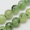 Natural Prehnite Beads Strands G-G457-6mm-03F-1