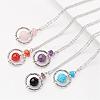 Natural & Synthetic Mixed Stone Pendant Necklaces NJEW-JN01610-1