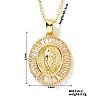 Brass Cubic Zirconia Oval Design Virgin Mary Pendant Exquisite Necklaces AD8774-2-1