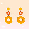Acrylic Hollow Flower Dangle Stud Earrings FS-WGDE077-05-1