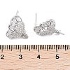 925 Sterling Silver with Cubic Zirconia Stud Earrings Findings EJEW-B038-04P-3