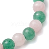 2Pcs 2 Styles 6.5mm Natural Green Aventurine & Dyed White Jade & Quartz & Carnelian Round Beaded Stretch Bracelet Sets BJEW-JB10802-5